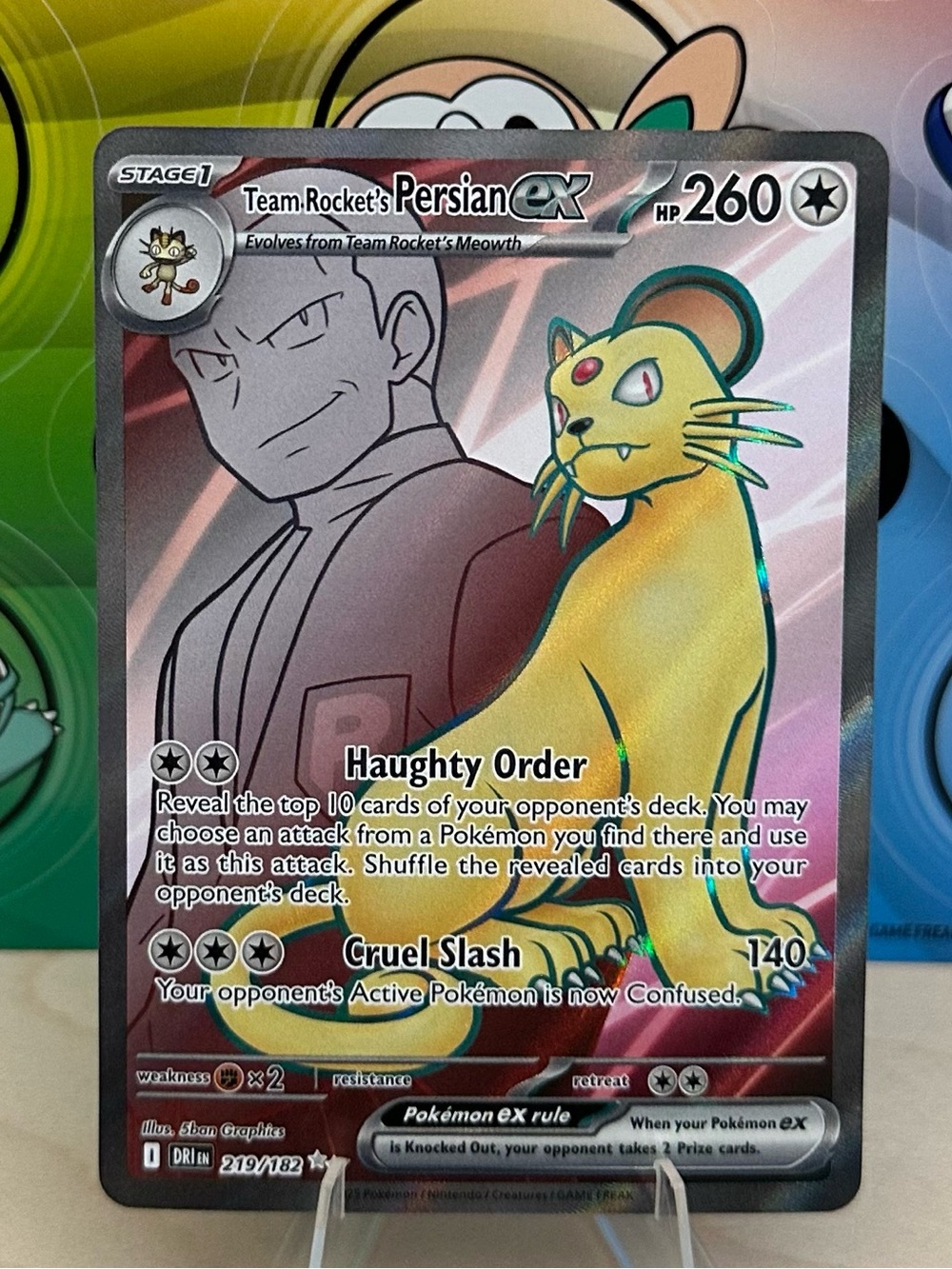 Pokémon TCG Team Rocket's Persian ex - 219/182 - SV10: Destined Rivals Mint/NM